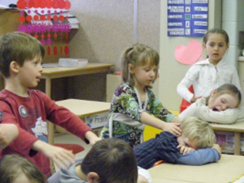 Massage à l'école